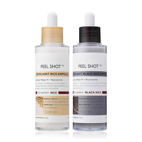 Peel Shot Glow Rice Ampoule Duo — Black Rice, Niacinamide & Pentavitin