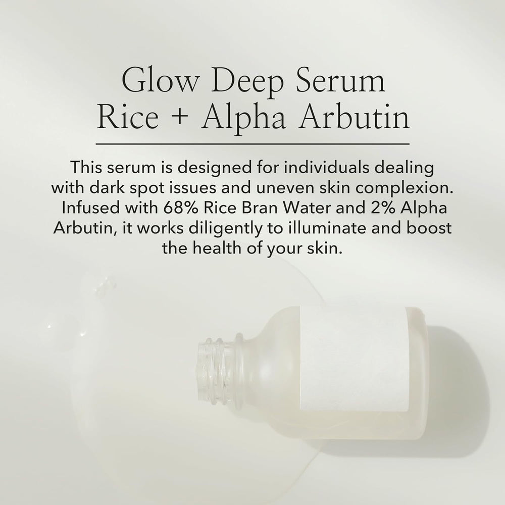 Glow Deep Serum with Rice Water and Alpha Arbutin for Dark Spots and Uneven Skin Tone
