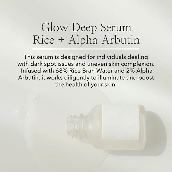 Glow Deep Serum with Rice Water and Alpha Arbutin for Dark Spots and Uneven Skin Tone