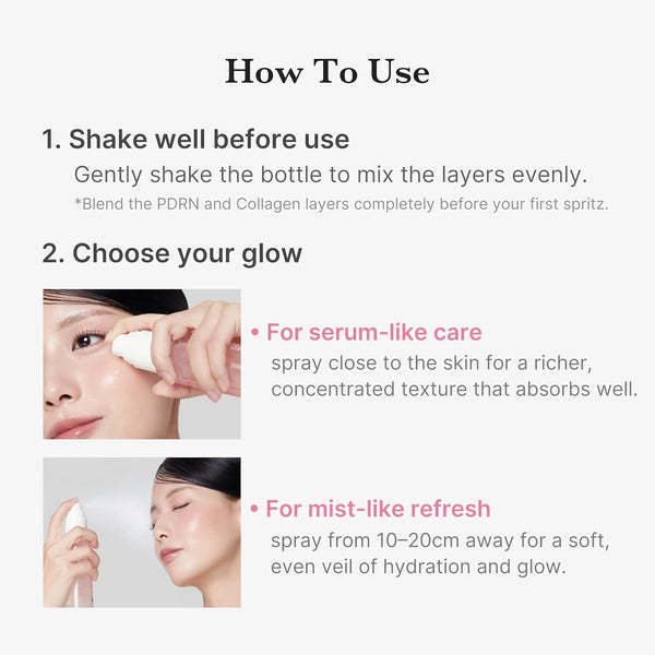 Jelly Mist Serum with Pink PDRN Collagen for Hydration and Glow