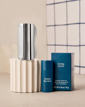 Cooling Eye Stick & Gua Sha Tool Set Depuffing Duo for Dark Circles and Under-Eye Fatigue