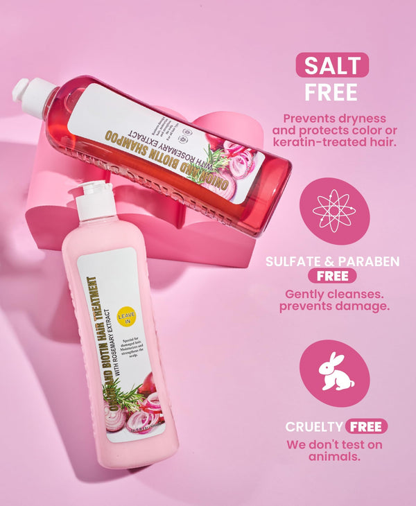 Onion Biotin & Rosemary Shampoo + Treatment Set for Thicker, Fuller Hair