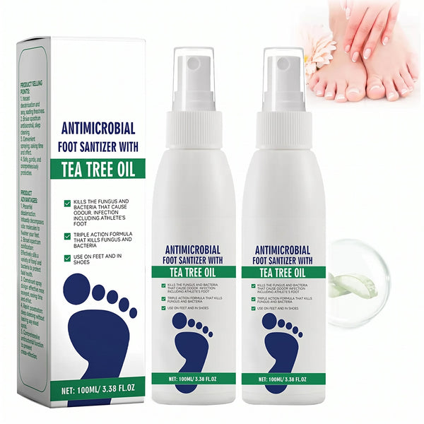 Tea Tree Oil Foot Spray, Deodorizing & Moisturizing for Dry Feet