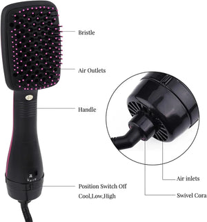 2 in 1 Multifunctional Hair Dryer Brush, Hot Air Comb, Ionic Volume