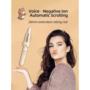 Automatic Curling Stick Electric Rotating Hair Curler 32mm with Adjustable Heat Settings