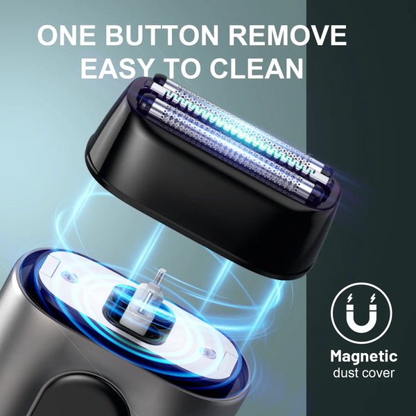 Mini Electric Razor for Men & Women, 3 Blade Heads, IPX7 Waterproof