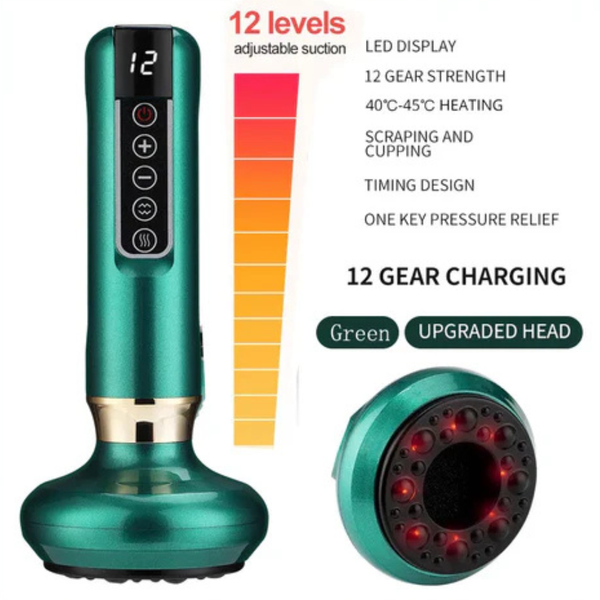Heated Cupping Body Massager with Suction and Heat, Cordless