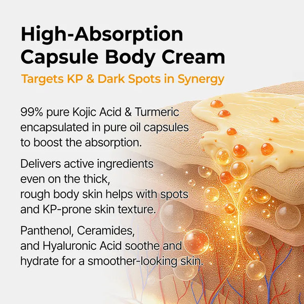 Kojic Acid 2-Step Body Glow Routine for Dark Spots, Pigmentation, Uneven Skin Tone & Rough Texture