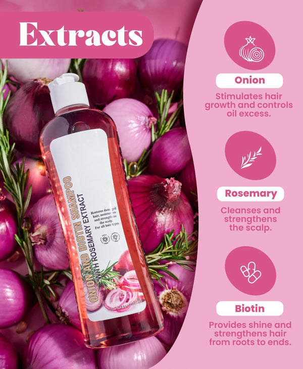 Onion Biotin & Rosemary Shampoo + Treatment Set for Thicker, Fuller Hair