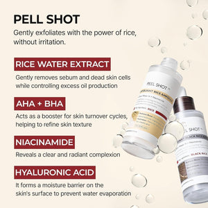 Peel Shot Glow Rice Ampoule Duo — Black Rice, Niacinamide & Pentavitin