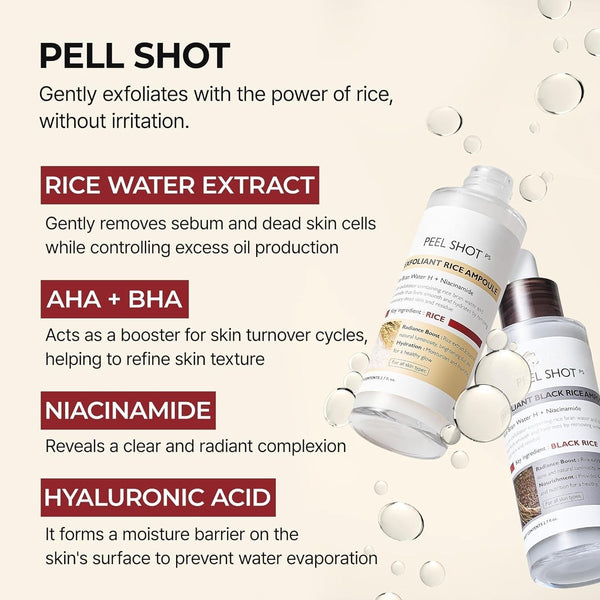 Peel Shot Glow Rice Ampoule Duo — Black Rice, Niacinamide & Pentavitin