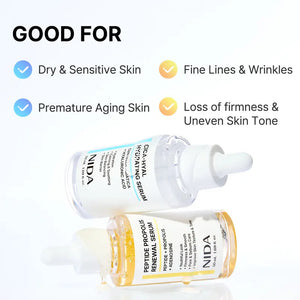 NIDA Hydrating Renewal Serum Duo with Centella, Hyaluronic Acid, Peptides