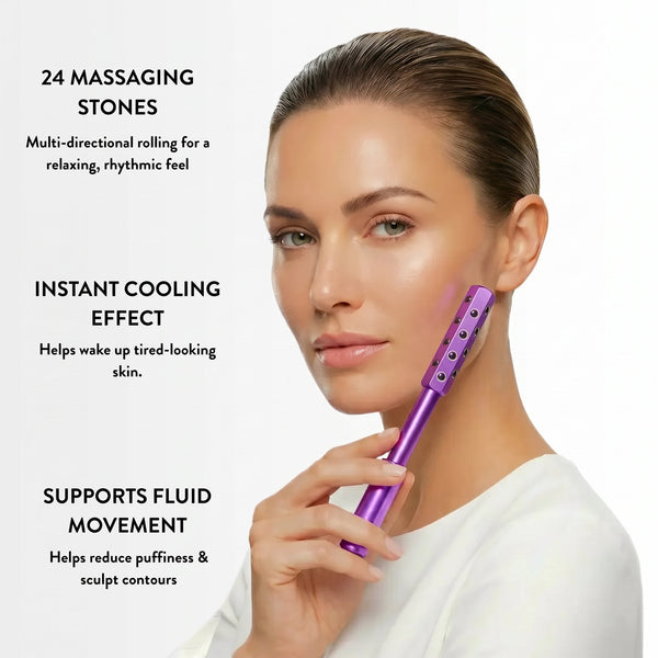 UpLift Facial Massaging Beauty Roller with 24 Stones for De-Puffing
