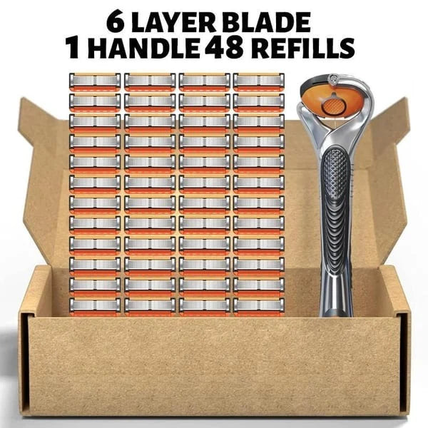 48-Piece Men's Razor Blade Replacement Set, Stainless Steel