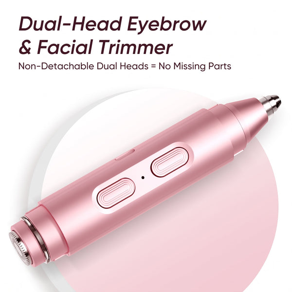 2 in 1 Facial & Eyebrow Hair Trimmer for Women, LED, Painless