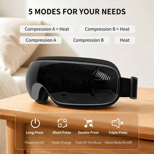 Eye Massager with Heat & Bluetooth Music, 5 Modes for Relaxation