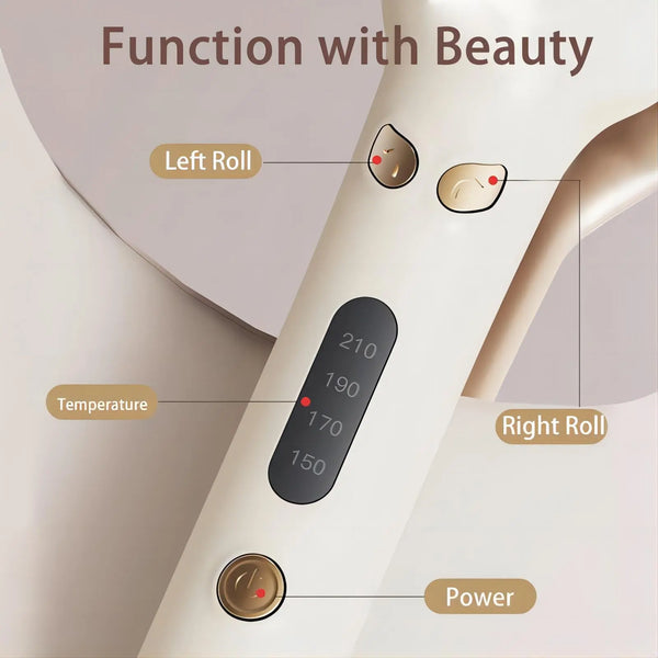 Automatic Hair Curling Iron, Negative Ion Rotating Curl Wand, 4 Heat