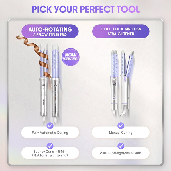 One Touch Airflow Styler Pro, Auto Rotating Curling Iron, 5 Temps
