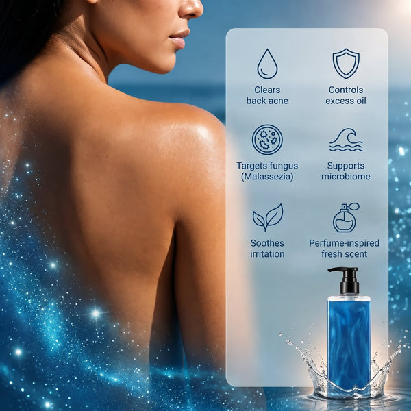 Aquablue Body Wash with Dual Acid & Probiotics for Blemish-Prone Skin