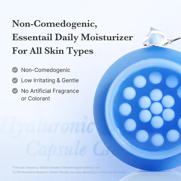 Hyaluronic Acid Capsule Cream Face Moisturizer for Hydration and Dewy Skin