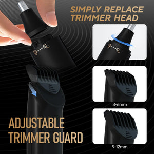 Electric Groin Hair Trimmer for Men, Dual Heads Waterproof Ceramic