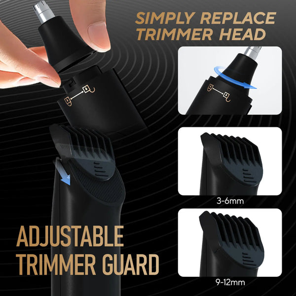 Electric Groin Hair Trimmer for Men, Dual Heads Waterproof Ceramic