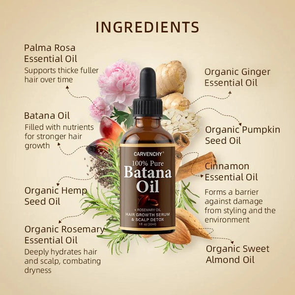 CARVENCHY Batana Oil with Rosemary Oil for Stronger, Healthier Hair