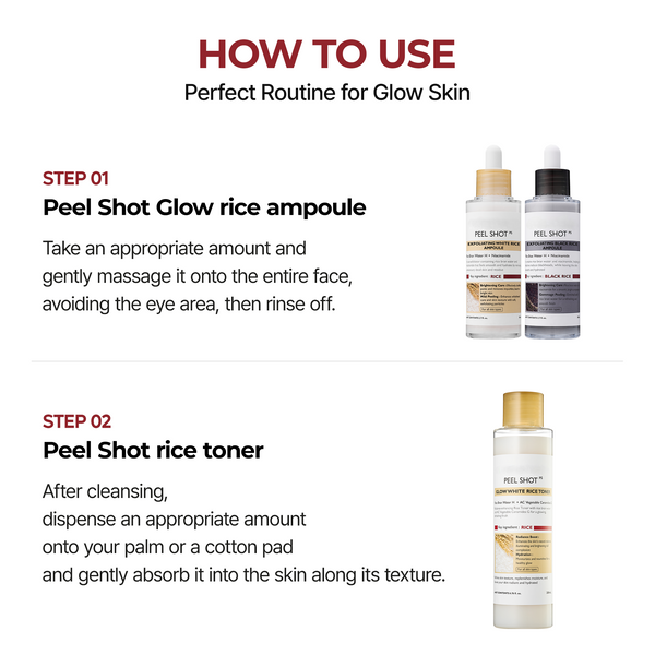 Korean Skincare Set with Black Rice Ampoule, White Rice Ampoule and Toner