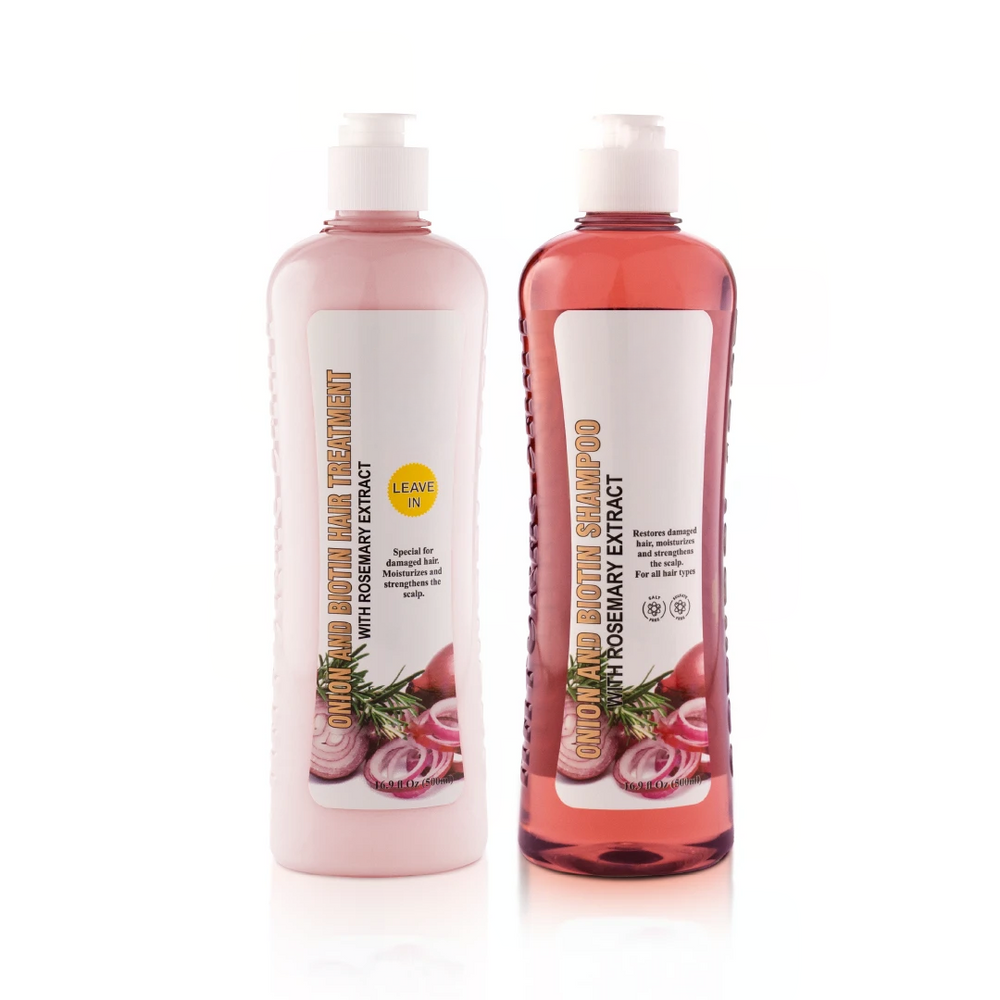 Onion Biotin & Rosemary Shampoo + Treatment Set for Thicker, Fuller Hair