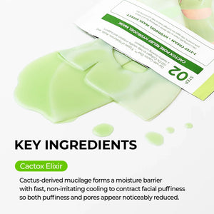 Cactox De-Puffing Pore Tox Mask Set with Caffeine for Puffiness and Pores