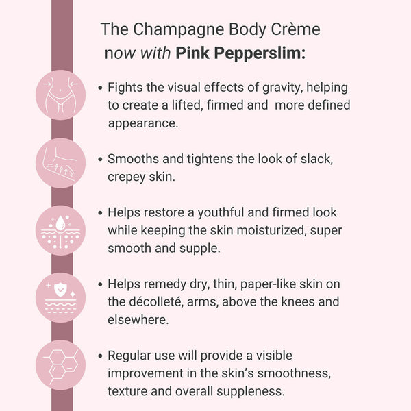 Champagne Firming Body Cream — Luxe-Lift Complex & Pink Pepperslim Firming Formula