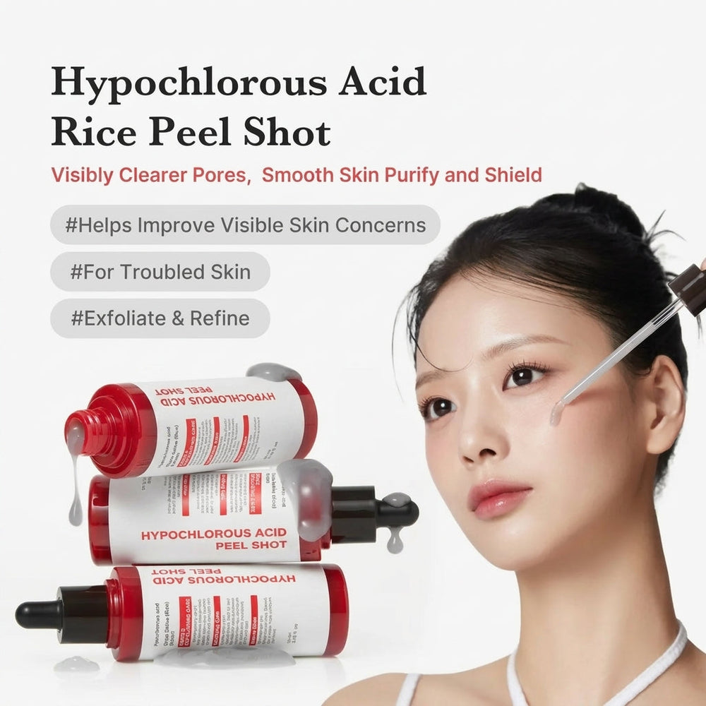Hypochlorous Acid Peel Shot Duo with Rice Extract & Panthenol for Face and Body