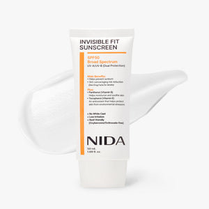 NIDA Invisible Fit Sunscreen SPF 50 for Face & Body – Lightweight UV Protection