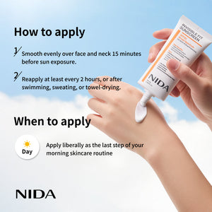 NIDA Invisible Fit Sunscreen SPF 50 for Face & Body – Lightweight UV Protection