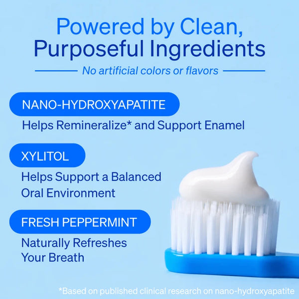 10% Nano-Hydroxyapatite Toothpaste for Enamel Support, Teeth Whitening & Fresh Breath
