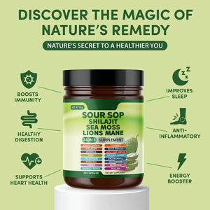 Soursop Wellness Supplement 24-in-1 — Sea Moss, Black Seed Oil & Turmeric