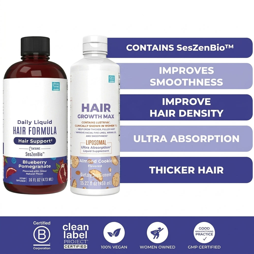 Advanced Hair Care Bundle – Daily Liquid Hair Formula 16 oz & Hair Growth Max Liposomal 15.22 oz