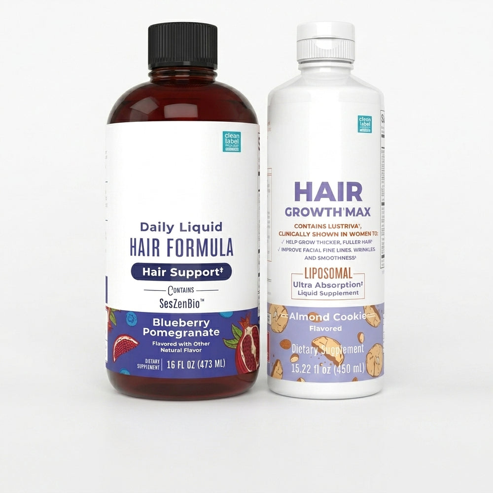 Advanced Hair Care Bundle – Daily Liquid Hair Formula 16 oz & Hair Growth Max Liposomal 15.22 oz