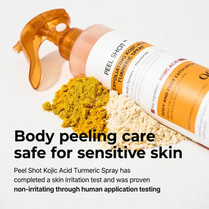 Peel Shot Kojic Acid Turmeric Spray – Exfoliating Body Spray for Dark Spot Care, 200ml