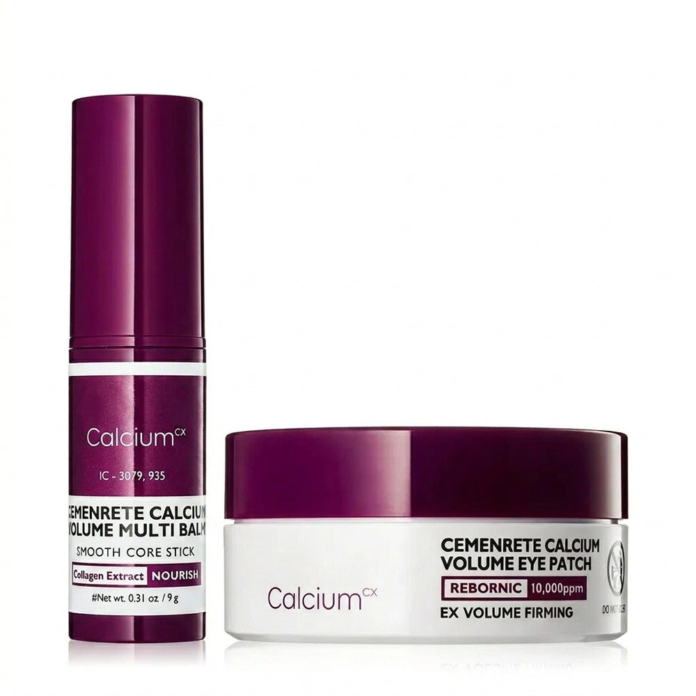 Calcium Volume Multi Balm and Eye Patch Set with Collagen Extract for Anti-Aging Care