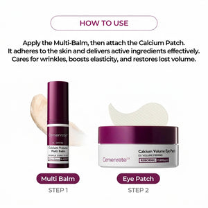 Calcium Volume Multi Balm and Eye Patch Set with Collagen Extract for Anti-Aging Care
