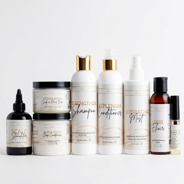 Healthy Hair Care Bundle with Scalp Stimulator, Shampoo and Conditioner