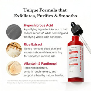 Hypochlorous Acid Peel Shot Duo with Rice Extract & Panthenol for Face and Body