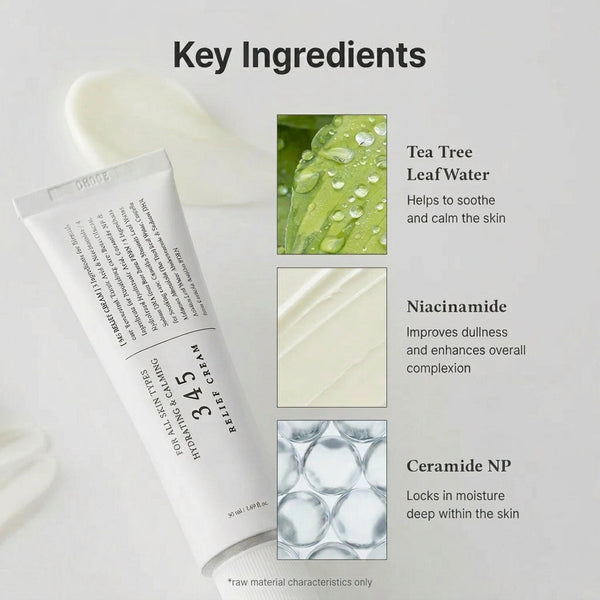 345 Relief Cream Ceramide Moisturizer with Niacinamide for Sensitive Skin & Blemishes