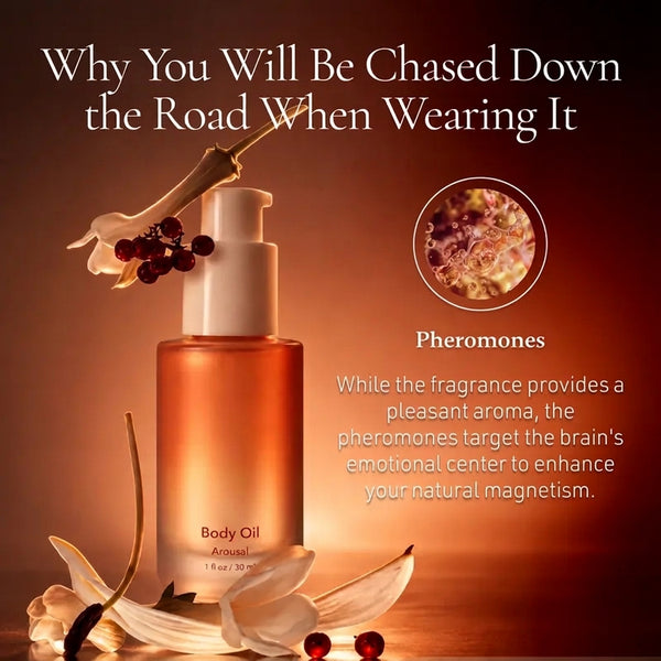 Pheromone-Infused Body Oil with Jojoba & Squalane, Gourmand Scent