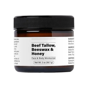 Beef Tallow Beeswax and Honey Moisturizer featuring Organic Grass-Fed Formula