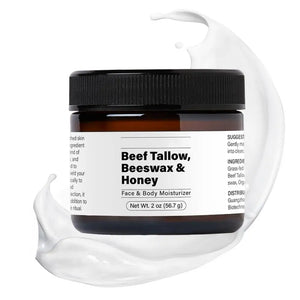 Beef Tallow Beeswax and Honey Moisturizer featuring Organic Grass-Fed Formula
