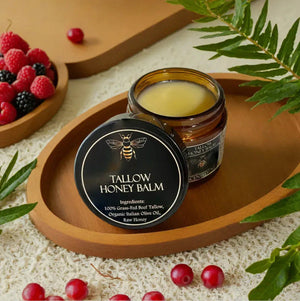 Tallow Honey Balm with Grass-Fed Beef Tallow, Olive Oil and Raw Honey