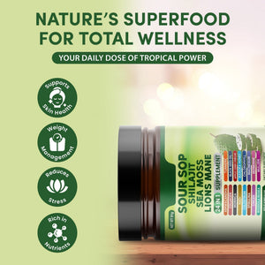 Soursop Wellness Supplement 24-in-1 — Sea Moss, Black Seed Oil & Turmeric