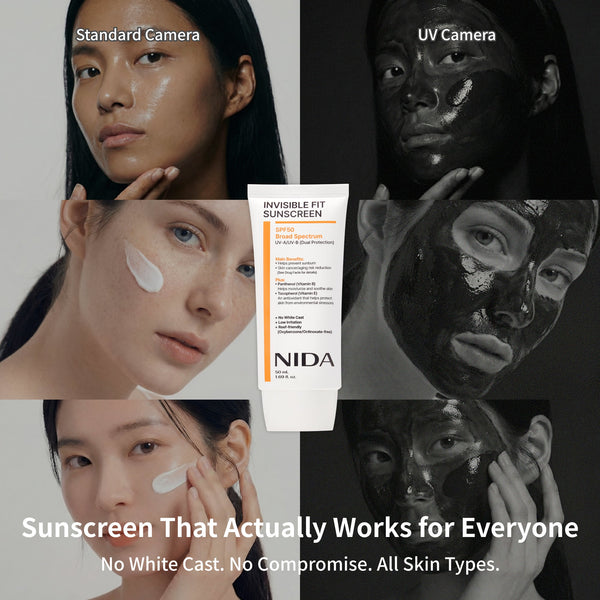 NIDA Invisible Fit Sunscreen SPF 50 for Face & Body – Lightweight UV Protection